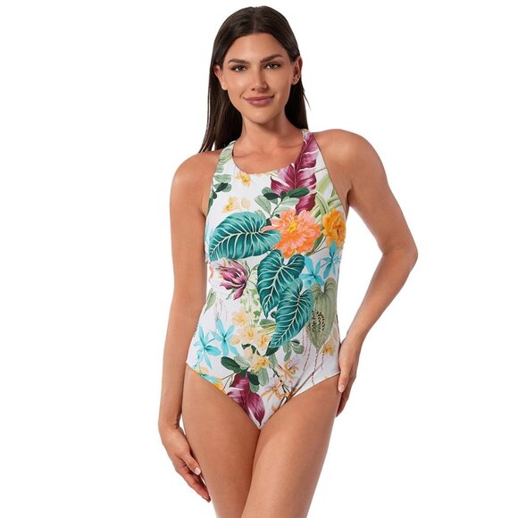 NWT Jantzen Floral Printed One-Piece Bathing Suit 10